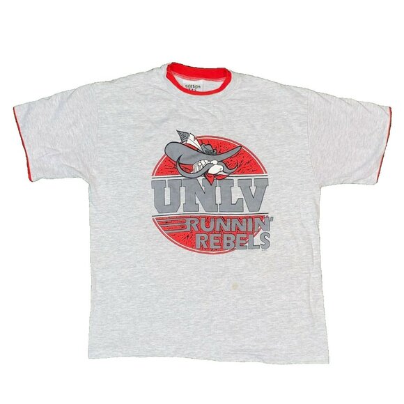 Vintage Cotton Fitz University Nevada Las Vegas Runnin Rebels College Tshirt XL - Picture 1 of 7